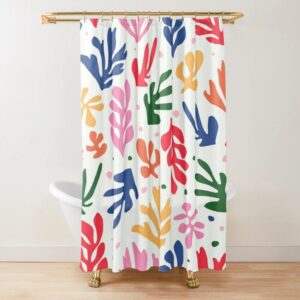 Shower Curtain Boho Mid-Century Abstract Patterns Matisse Trendy Shower Curtain Eco-Friendly Waterproof Abstract Decor