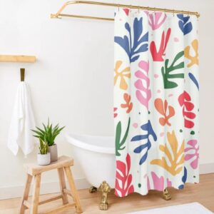Shower Curtain Boho Mid-Century Abstract Patterns Matisse Trendy Shower Curtain Eco-Friendly Waterproof Abstract Decor
