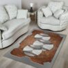 Sport Leather Pattern Print Baseball Rug