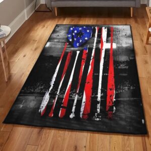 Usa Living Room Rugs, Baseball United State Flag Rug