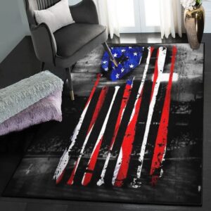 Usa Living Room Rugs, Baseball United State Flag Rug
