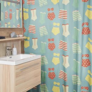 Vintage Swimsuit Shower Curtains, Retro Swimwear Shower Curtain, Beach Curtain, Beach Bathroom Accessories