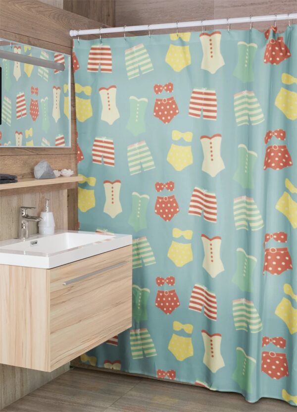 Vintage Swimsuit Shower Curtains, Retro Swimwear Shower Curtain, Beach Curtain, Beach Bathroom Accessories