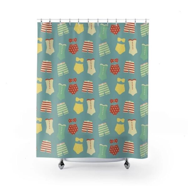 Vintage Swimsuit Shower Curtains, Retro Swimwear Shower Curtain, Beach Curtain, Beach Bathroom Accessories