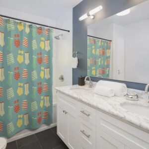 Vintage Swimsuit Shower Curtains, Retro Swimwear Shower Curtain, Beach Curtain, Beach Bathroom Accessories
